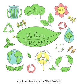 Hand drawn vector organic icons