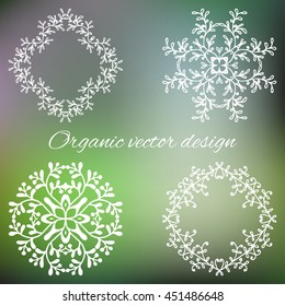Hand drawn vector organic and natural elements set. Logo design template.