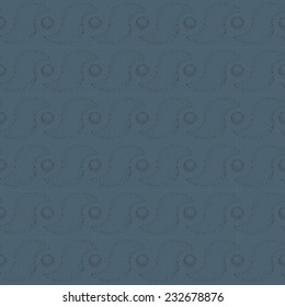 Hand drawn vector ornament shadow blue color seamless pattern. Stippling pointillize style knitted texture