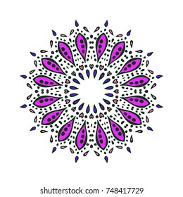 Hand drawn vector ornamental lace ornament. Islamic, ottoman, indian design element for greeting cards, labels, print design.
