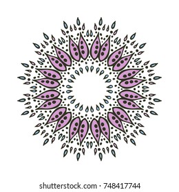 Hand drawn vector ornamental lace ornament. Islamic, ottoman, indian design element for greeting cards, labels, print design.