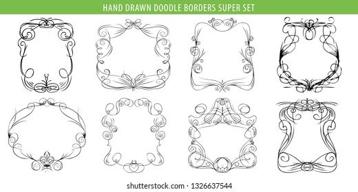 hand drawn vector ornate swirl cartoon old-fashioned calligraphic design elements borders border dividers series for wedding reception and calling card precious line romance classical white ritual nai