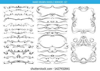 hand drawn vector ornate swirl draw aged calligraphic design elements frame frames dividers series for wedding reception and invite postcard adorable straight affection classical white ritual nails fi