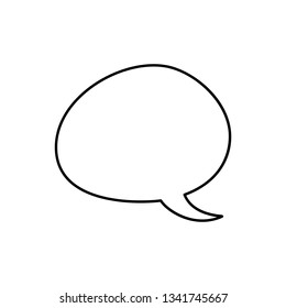 Hand drawn vector outline bubble with text. Message symbols, direct speech on white background. Black and white 