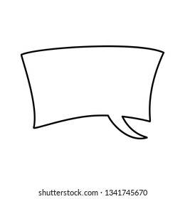 Hand drawn vector outline bubble with text. Message symbols, direct speech on white background. Black and white 