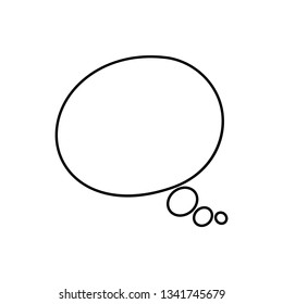Hand drawn vector outline bubble with text. Message symbols, direct speech on white background. Black and white 