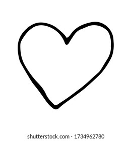 Hand drawn vector outline illustration of heart. Website and social network design element. Love symbol, Valentine's day