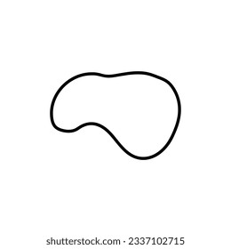Hand drawn vector oval. Minimalistic figure in bauhaus retro style, boho element, pixelated doodle line art figure.