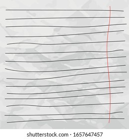 Hand drawn vector page with lines. Lines on white paper