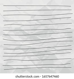 Hand drawn vector page with lines. Lines on white paper