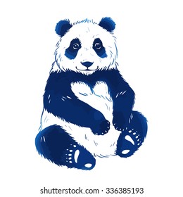 Hand drawn vector panda