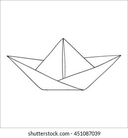 Hand drawn vector paper boat