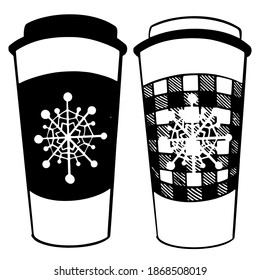 Hand drawn vector Paper Glass For Coffee Stain