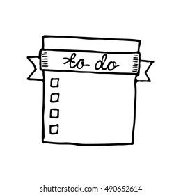 Hand drawn vector paper note. Outline doodle sheet for notes and reminder. Isolated frame for text.