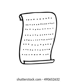 Hand drawn vector paper note. Outline doodle sheet for notes and reminder. Isolated frame for text.