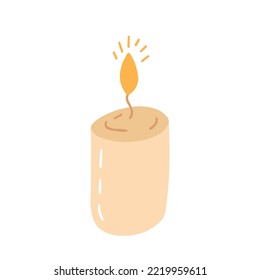 Hand drawn vector paterl candle illustration.