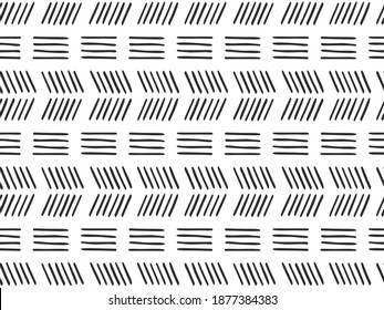 Handgezeichnetes Vektormuster für die Dekoration - Ethnischer Hintergrund auf Schwarz und Weiß