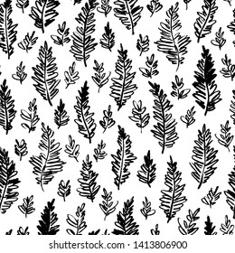 Hand drawn vector pattern. Seamless doodle ornament.