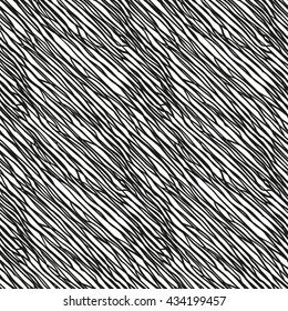 Hand drawn vector pattern. Seamless hand drawn zen tangle pattern. Repeating monochrome hand drawn pattern. Doodle endless background. Diagonal black lines pattern.