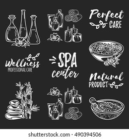 Hand drawn vector pattern SPA and Beauty