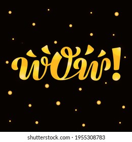 Palabras vectoriales dibujadas a mano "Wow" para pegatinas, publicidad, sitio web o plantilla