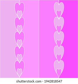 Hand drawn vector, pink heart on   a gradient pink background