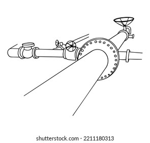 Hand drawn vector pipes in doodle style.