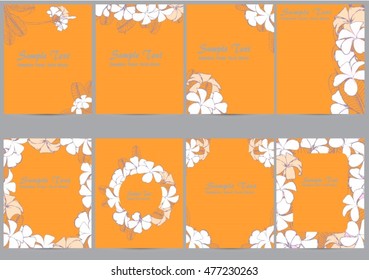 Hand drawn vector plumeria flower for background and text.