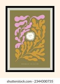 Hand drawn vector poster design with groovy illustration for greeting card, wall art gallery