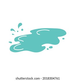 Hand drawn vector puddle in cartoon style.