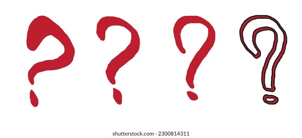 Marcas de pregunta de vector dibujadas a mano.