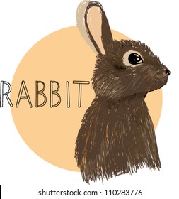 Hand drawn vector rabbit
