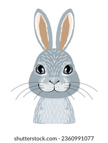 Hand drawn vector rabbit portrait.