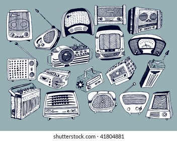 hand drawn vector radios 2