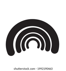 Hand drawn vector rainbow illustration. Logo design element for t-shirts collection.