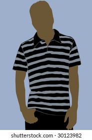 Hand drawn vector realistic polo shirt