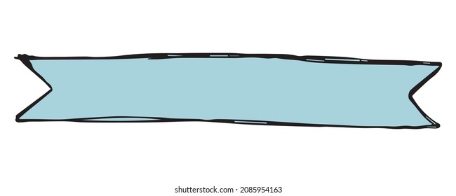 Hand drawn vector ribbon. Doodle banner illustration isolated on white background. For banner, tag, header or label.