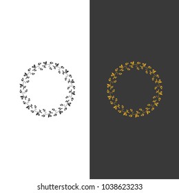 
Hand drawn vector round floral wreaths
