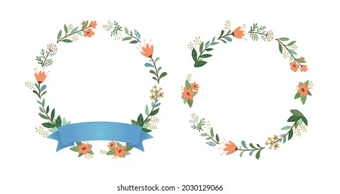 Handgezeichneter, runder Rahmen für die Blüte