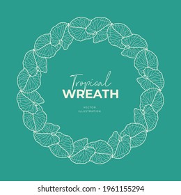 Hand drawn vector round frame. Floral wreath with leaves, berries, branches Decorative elements for design. Ink, vintage and rustic styles.