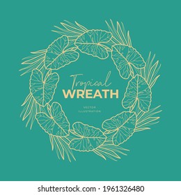 Hand drawn vector round frame. Floral wreath with leaves, berries, branches Decorative elements for design. Ink, vintage and rustic styles.