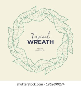 Hand drawn vector round frame. Floral wreath with leaves, berries, branches Decorative elements for design. Ink, vintage and rustic styles.