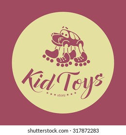 Hand drawn vector sample of baby logo. Kids fashion label design. Children clothes brand. Baby and kid store insignia.