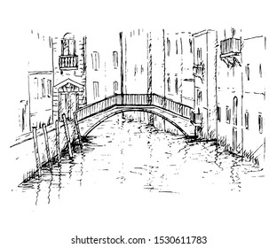 Hand drawn vector scetch of Venice