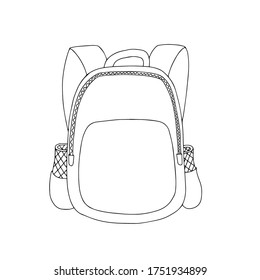hand drawn vector school bag doodle illustration.