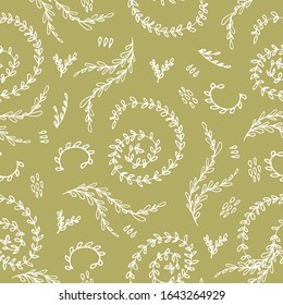 Handgezeichnete Vektorillustration nahtloses Doodle-Blumenmuster mit Blumen und Blättern