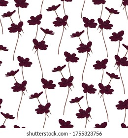 Handgezeichnete, nahtlose Blumenmuster. Kosmos floraler Hintergrund für Wrap, Stoff, Papierdesign.