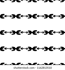 Hand drawn vector seamless pattern with Tribal sign ethnic. Sketch for your design, wallaper, textile, print. African culture. Fabric afro ornament. art. Black color on white background.