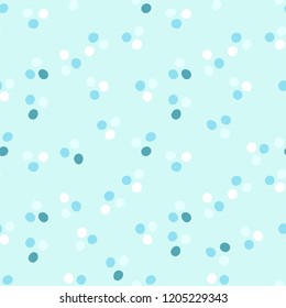 Hand drawn vector seamless pattern in cute polka dot style. Pastel tones ornament for fabric and wrapping paper design, for nursery clothes. 