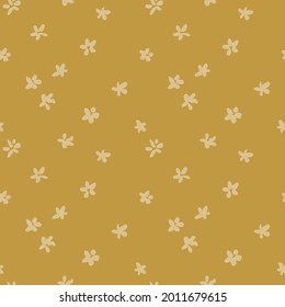 Hand drawn vector seamless pattern with small flowers. Floral hand painted ornament.